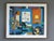 THE COLLECTOR'S ROOM Size: 24 x 28.1 inches (including frame) Oil on board A captivating mid-century modernist painting...