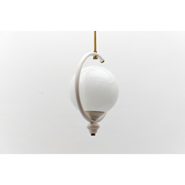 Mid-Century Modern Opaline Glass Ceiling Lamp, Italy, 1960s For Sale - Image 11 of 14