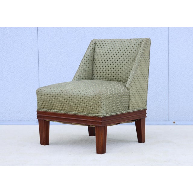 1940s 1940's Tommi Parzinger Mahogany Slipper Chair For Sale - Image 5 of 18