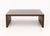 Modern Minimalist Wenge Stained Oak Coffee Table. 16.25" H x 46" W x 46.25" D. Provenance: From a Fifth Avenue Collection.