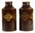 Brown and Gilt Ceramic Vases attributed to Aldo Londi for Bitossi, Italy, 1960s, Set of 2 For Sale