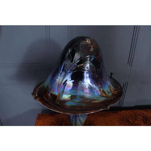 Large Vintage French Iridescent Art Glass Mushroom Lamp, 1960 For Sale - Image 15 of 18