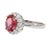 Modern Gia Certified 1.81 Carat No-Heat Padparadscha Sapphire & Diamond Ring, Size 6.5 For Sale - Image 3 of 9