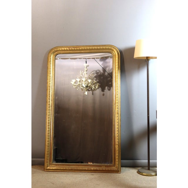 Large Louis Philippe Giltwood Mirror, 1800s For Sale - Image 5 of 6