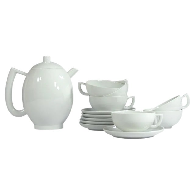 Postmodern Porcelain Tea Set by Lutz Rabold for Arzberg, 1980s, Set of 13 For Sale