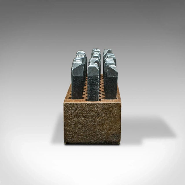 1900s Antique Victorian English Engineer's Letter Punch Set For Sale - Image 4 of 9