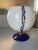 Blown Glass Lamp with Murrine Band and Blue Murano Glass Base with Gold Leaf, 1998 For Sale - Image 4 of 7