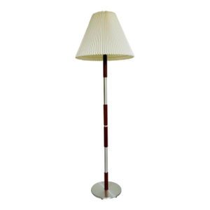1960s Mid-Century Modern Floor Lamp in Teak and Aluminum Design With Shade