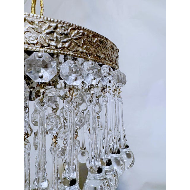 1950s Italian Brass Upside Down Layered Cake Chandelier For Sale In New York - Image 6 of 8