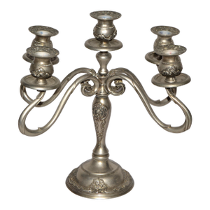 1980s Silver Plated 5 Light Gsa Godinger Silver Art Candelabra British Colonial