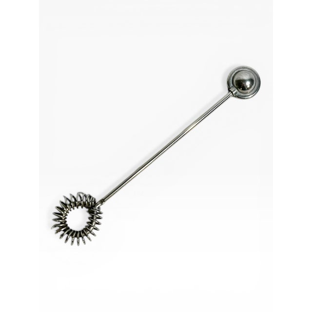 Elevate your home bar with this elegant vintage set of eight French stainless steel cocktail swizzle sticks. Perfect for...