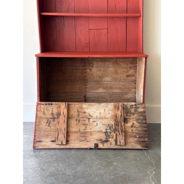 Folk Art Antique Folk Art Painted Hutch For Sale - Image 3 of 5
