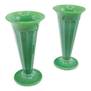 1930's Pair of Vintage Trumpet Vases