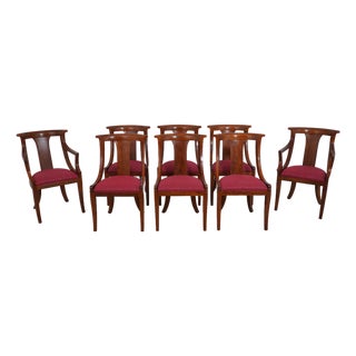 Set of 8 Stickley Cherry Regency Dining Room Chairs For Sale