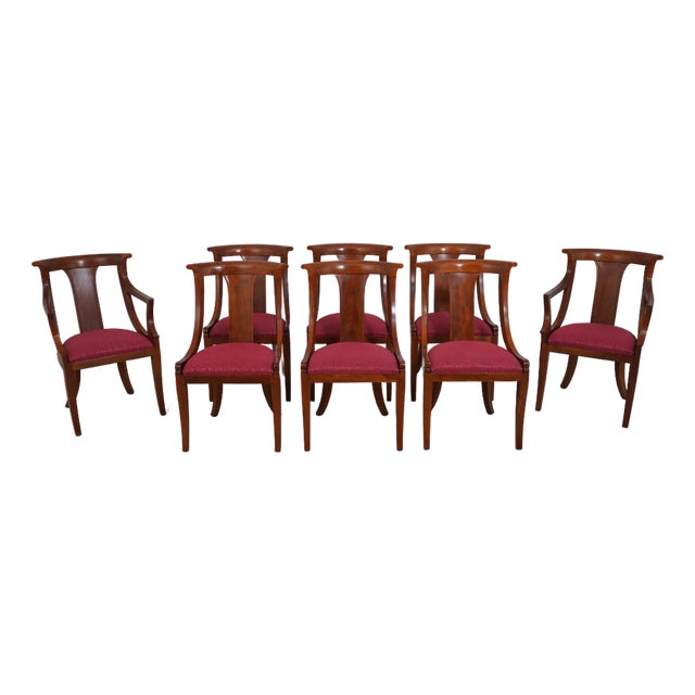 Set of 8 Stickley Cherry Regency Dining Room Chairs For Sale