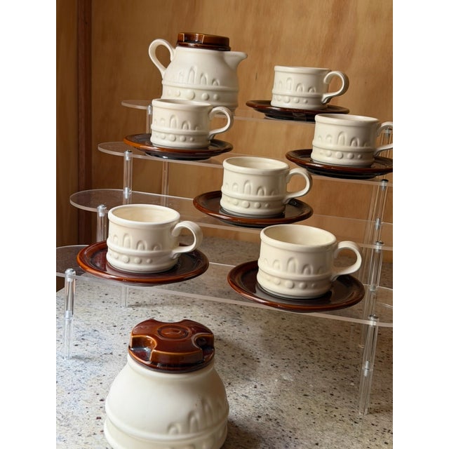Mid-Century Modern Vintage British Carlton Ware Coffee Set in Ceramic, 1970s, Set of 14 For Sale - Image 3 of 17