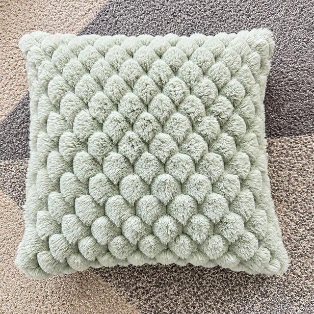 Green Textured Green Decorative Throw Pillow 16x16 Inches For Sale - Image 8 of 10