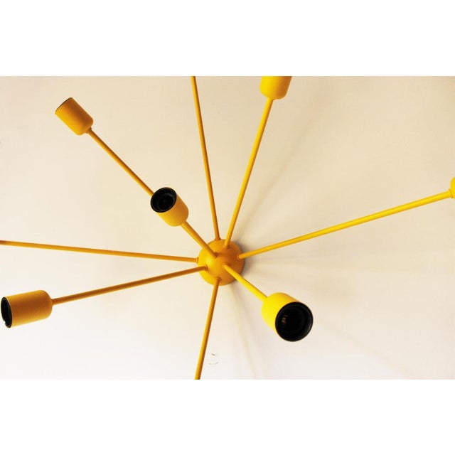 Contemporary Sputnik 9-Armed Wall Lamp in Yellow For Sale - Image 3 of 6