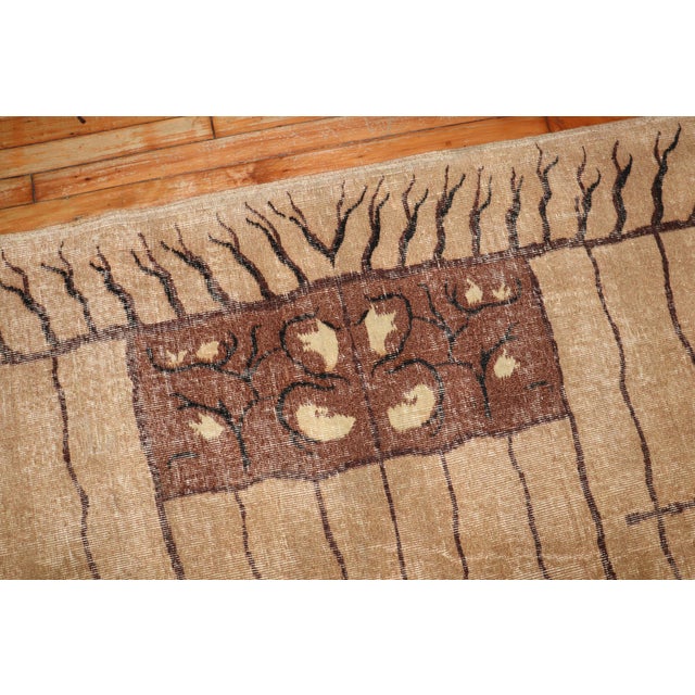 Brown Zabihi Collection Turkish Deco Zeki Muren Eclectic Rug For Sale - Image 8 of 8