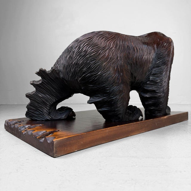 Ainu Wooden Bear Sculpture, 1950s For Sale - Image 16 of 17