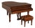 1929 Steinway & Sons Model M Vintage Walnut Grand Piano With Bench For Sale