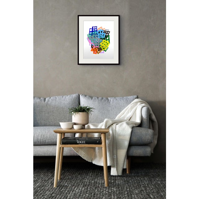 Abstract Contemporary Abstract Acrylic on Montval Paper "Lattice 4" by Martina Nehrling For Sale - Image 3 of 5
