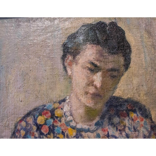 Monumental female portrait by a famous polish artist - alojzy siwecki. Signed on the reverse - a. Siwecki. the portrait...