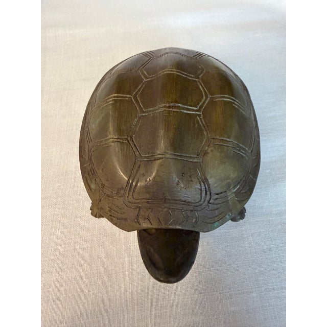 1960s Chinese Brown Metal Turtle With Open Shell For Sale - Image 5 of 5