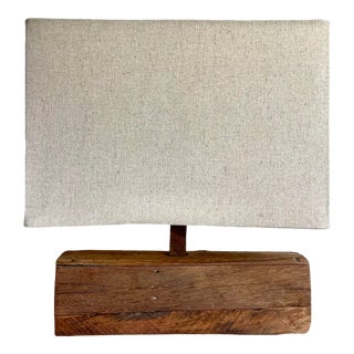 Contemporary Organic Rustic Wood Table Lamp For Sale