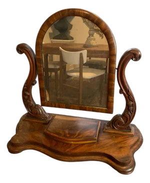 Victorian Mahogany Dressing Table Swing Mirror with Carved Scottish Thistle, Late 19 Century