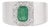 Vintage Style Cushion Cut 1.2 Ct Emerald & Diamond Halo Signet Ring in 925 Silver Size 8 For Sale