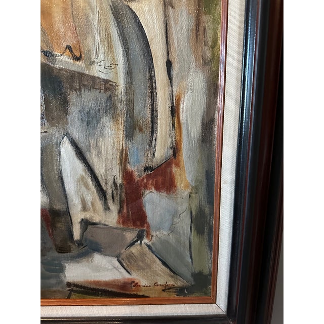 Vintage Large Lorraine Crawford Oil on Canvas Framed Abstract, Circa 1960’s For Sale - Image 14 of 18