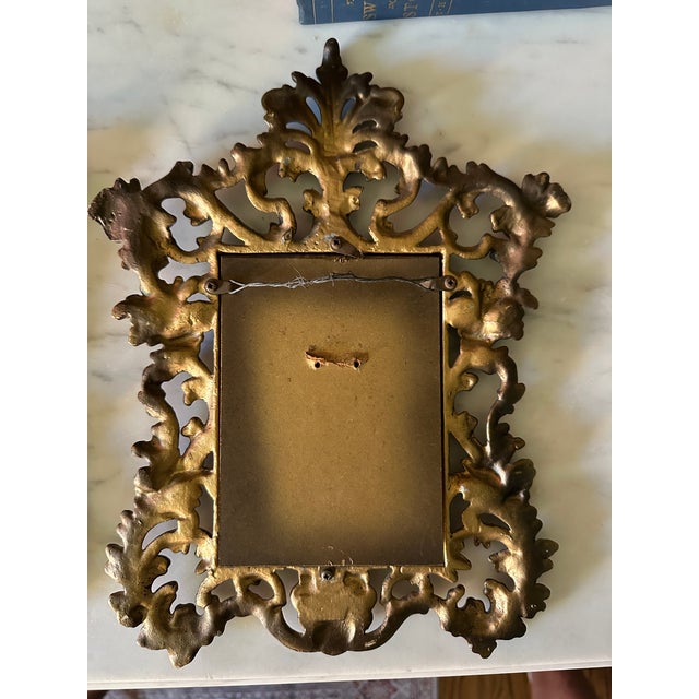 Vintage Rococo Style Miniature Still Life Paintings in Gilded Brass Frames – Pair For Sale - Image 11 of 13