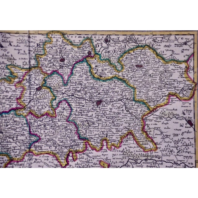 Traditional l'Isle De France: A Hand-Colored 17th Century Map by De Wit, 1680 For Sale - Image 3 of 9