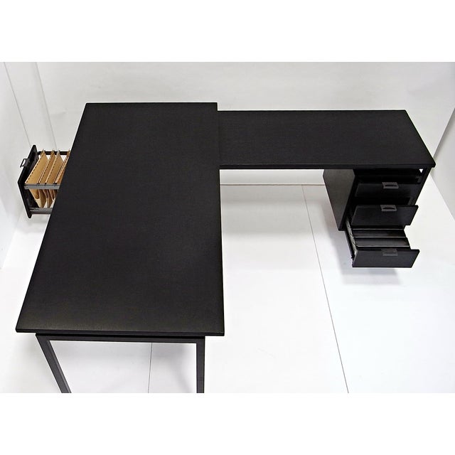 Writing Desk with Typewriter Desk in Black Stained Oak by Herbert Hirche for Christian Holzäpfel KG, Germany, 1960s For Sale - Image 18 of 18