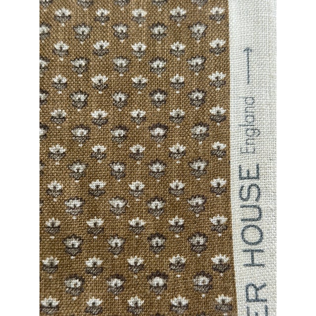 Traditional Warner House Small Scale Repeating Floral Print Fabric - Lilou / Honey 8 Yards For Sale - Image 3 of 4