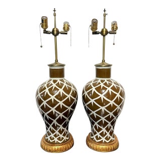 Late 20th Century Bunny Williams “Chicken Feather” Table Lamp - Pair For Sale