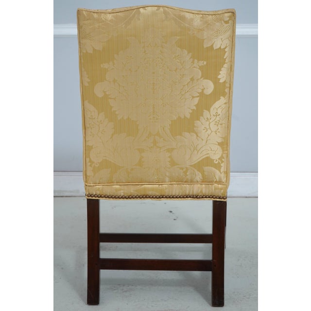 Kittinger Kittinger Colonial Williamsburg Chippendale Style Damask Upholstered Side Chair For Sale - Image 4 of 18