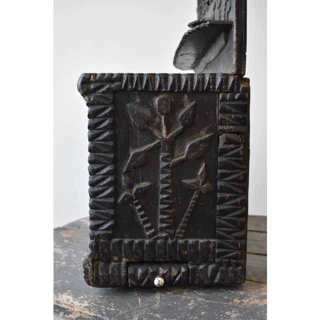 Antique Exceptional Botanical Tramp Art Chest With Hidden Compartments, Circa 1870s For Sale - Image 10 of 18