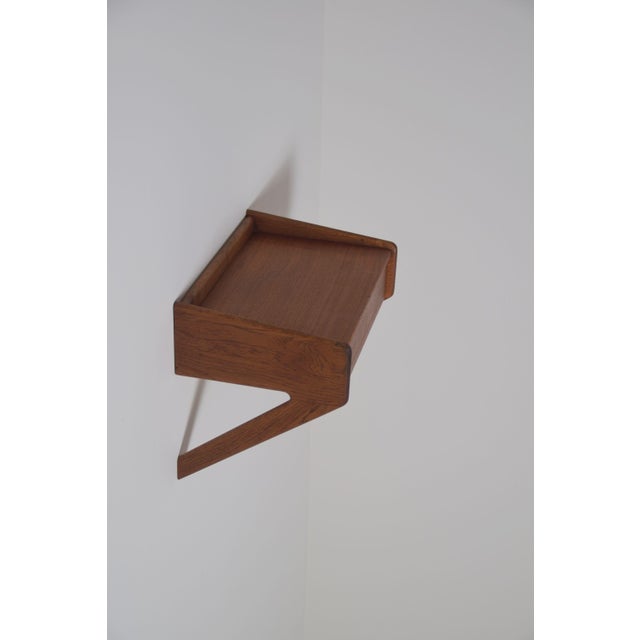 Wood Floating Bedside Table by Sigfred Omann for Ølholm Møbelfabrik, 1960s For Sale - Image 7 of 12