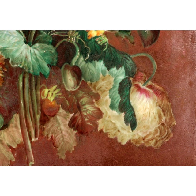 Ceramic English Porcelain Botanical Plaque of Double Poppies, Attributed to Derby, Circa 1825 For Sale - Image 7 of 9