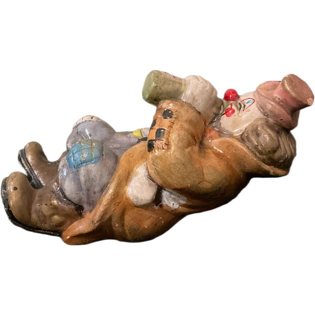 Mid Century Hand Painted Tramp Clown Sculpture, USA For Sale - Image 6 of 6