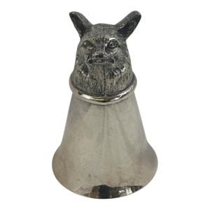 Vintage Silverplate Foxhead Stirrup Cup