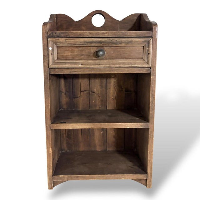 Vintage Oak and Pine Bathroom Cabinet with Drawer For Sale - Image 4 of 8