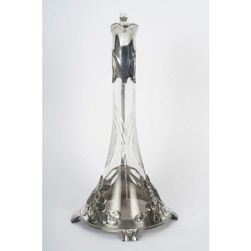 Art Nouveau Crystal and Silver-Plated Claret Jug from Orivit, 1900s For Sale - Image 9 of 10