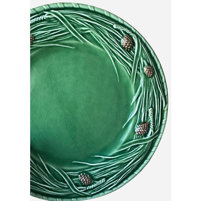 Ceramic Bordallo Pinheiro Pinecone Holiday Plates For Sale - Image 7 of 10