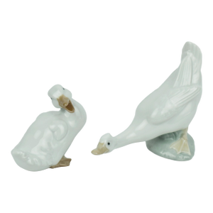 Vintage Handcrafted Nao by Lladro Porcelain Duck and Goose Figurines - Set of 2