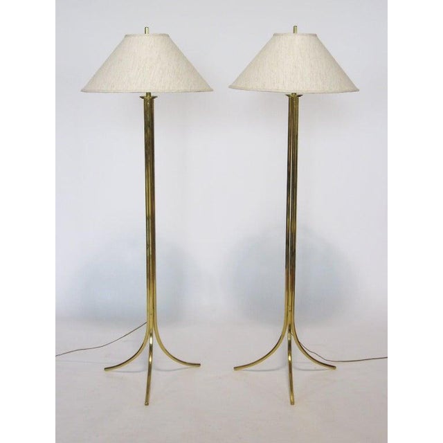 Mid 20th Century Brass Floor Lamps by Lang-Levin (Pair) For Sale - Image 10 of 10