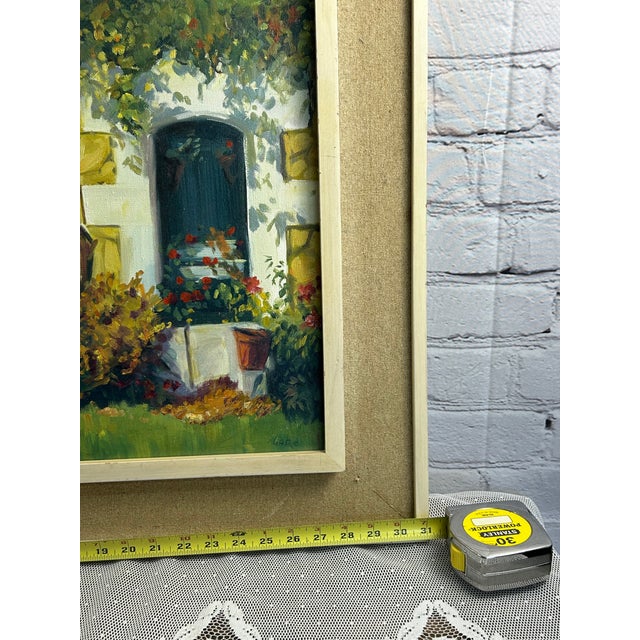 Forest Green Late 20th Century Charles Garo Tatossian Painting With Message on Back, 28”x 22” Plus 3” Frame For Sale - Image 8 of 9