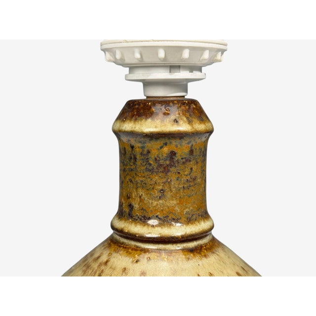 1960s Joseph Simon, Danish Modern, Table Lamp, Beige Stoneware, Denmark For Sale In New York - Image 6 of 9